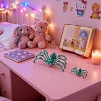 Decoración de Araña de Halloween Impresa en 3D con Patas Retráctiles, Figura de Araña con Articulaciones Móviles que Brillan en la Oscuridad, Adorno de Escritorio