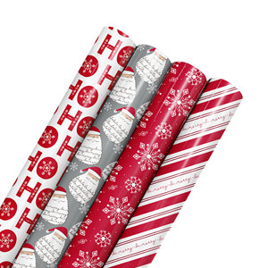 Factory Direct Sale Custom Set Solid Printed Christmas Wrapping <b>Paper</b> <b>Roll</b> for Daily Birthday & Wedding Gift Wrap - Product Image 5