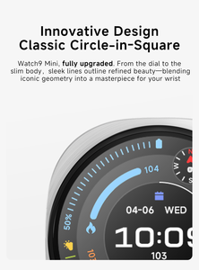 W9 มินิสมาร์ทวอทช์ 1.29 นิ้ว 360*360 IPS TFT BLE5.4 NFC บลูทูธโทรไร้สายชาร์จ IP68 อัตราการเต้นของหัวใจออกซิเจนในเลือดฟิตเนส T - Product Image 4