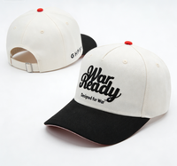 Casquette de baseball unisexe ajustable en toile 100 % coton, bicolore, imprimée sur mesure avec lettres, faible MOQ, pour adultes, sport et plein air