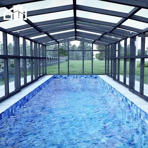 Couverture de piscine Sunnyjoy avec App Enceinte de piscine rétractable