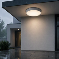 Plafonnier LED extérieur étanche IP65 en plastique, matériau PC, montage en surface, balcon, patio, 24W, 1900lm, rond moderne, AC220V