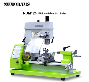 Numobams NU125 Mini <span class=keywords><strong>Tour</strong></span> à métaux manuel 2 en 1, machine à tourner et à percer multifonction - Product Image 1