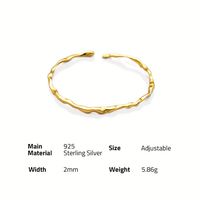 Chris april Bracelet jonc minimaliste en argent sterling 925 plaqué or 18 carats pour femme