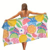 Vente en gros de serviette de plage en coton léger et sans sable à séchage rapide avec sac de voyage et design de logo sublimé numérique