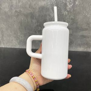 Vaso Infantil de Acero Inoxidable de Doble Pared de 16oz para Sublimación, Color Blanco, con Tapas y Pajitas de Colores para Envolturas UV DTF - Product Image 2