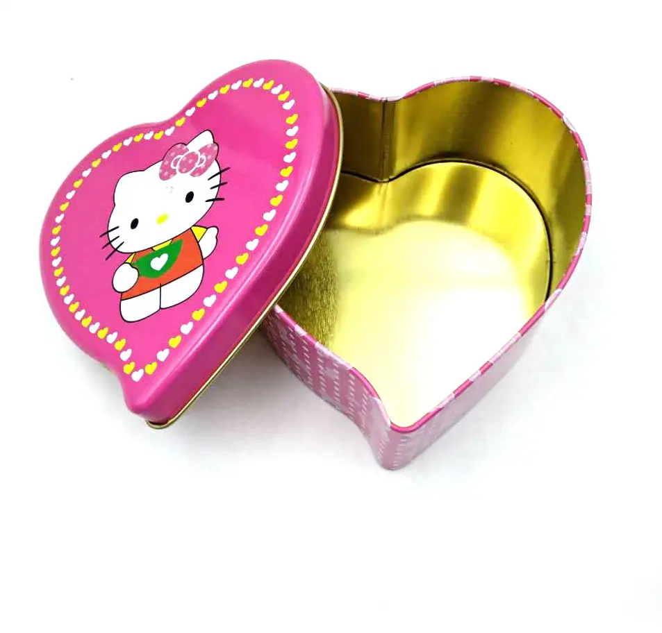 2022 Новые товары, фабричная жестяная коробка в форме сердца, металлическая коробка, индивидуальная упаковка, банка для подарка, свадьбы