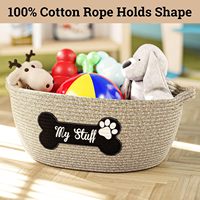 Panier de rangement pour jouets pour chien - Pliable, écologique, en coton 100% tissé, avec un design moderne pour une utilisation polyvalente