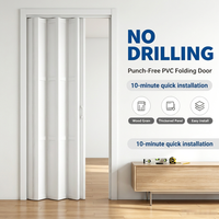 Porte accordéon moderne en PVC, sans perçage, gain de place, étanche, pour cuisine, chambre, cloison coulissante, séparateur de pièce
