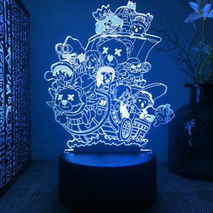 62 conception Anime singe D. Luffy Roronoa Zoro RGB Acrylique Stand lampe <span class=keywords><strong>color</strong></span>é dégradé tactile gradateur Veilleuse comme cadeau - Product Image 3
