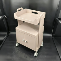 Chariot de rangement rose poudré avec plateau profond, coins arrondis, montage facile, organisateur pour la maison et la salle de bain