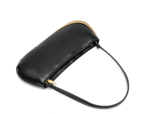 Nuevo bolso de mano en forma de media luna en contraste negro y dorado para <span class=keywords><strong>mujer</strong></span> de ZA para llevar tanto como un bolso de mano como un bolso cruzado. - Product Image 5