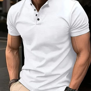 Polo de moda para hombre-Camiseta de solapa de manga corta, estilo callejero Harajuku, Camiseta con estampado simple - Product Image 3