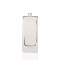 Flacon de parfum rectangulaire en verre transparent personnalisé de 100 ml avec bouchon métallique, impression sérigraphique, vaporisateur à pompe, compatible avec les diffuseurs à roseaux, vide