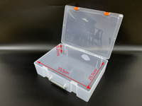 Étui Transparent Rectangle PP Plastique En Gros Grande Capacité Orange Portable Produits Ménagers Ps Boîte Cadeau Transparent Capsule Boîte