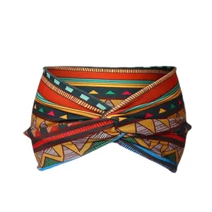 Atacado boho bandana de cabelo larga para mulheres, elástico esportivo boho para ioga, faixa de cabelo para treino, faixa de cabelo estirável estilo boêmio