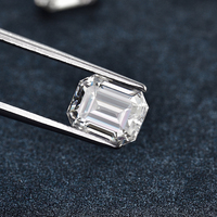 SICGEM Vente en gros Pierre de Moissanite synthétique taille émeraude, pureté VVS1, couleur D avec jeu de couleurs, pour la fabrication de bijoux et de colliers