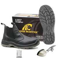 Chaussures de sécurité industrielles en cuir de vachette sans lacets, avec semelle en PU antidérapante, protection anti-perforation et embout en acier, OEM ODM