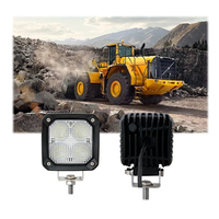 Lampe de travail LED blanche froide homologuée ECE R10 avec faisceau spot/diffuse/anti-éblouissement, carrée, 4 pouces