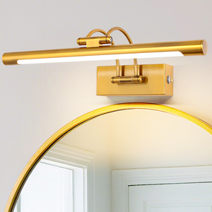 Lampe de vanité LED pour salle de bain Miroir Appliques murales Laiton Hôtel lampes pour art mural Touch Control - Product Image 1