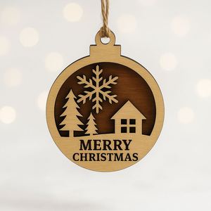 Decoraciones Navideñas con Diseño de Muñeco de Nieve y Reno, Letrero Colgante de Madera para Navidad - Product Image 4