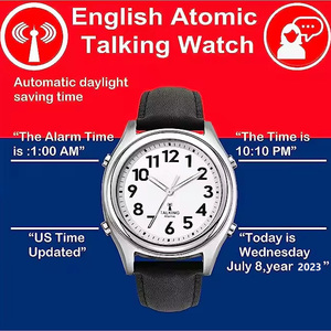 American Accent English Men Talking Atomic Watch Parle l'heure et la date avec une voix claire et forte pour les personnes malvoyantes - Product Image 3