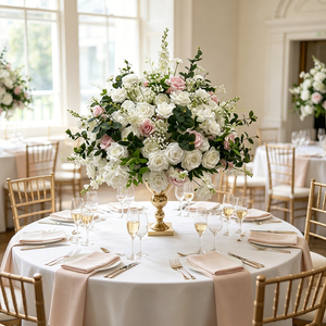 DKB Artificial silk flowers high quality artificial flowers flower ball DIY Artificial Flower Balls for Wedding Table Decoration - Product Image 1
