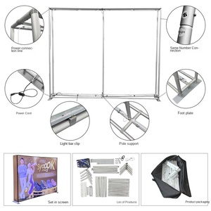 Nhanh chóng gấp đôi hai mặt dẫn ánh sáng hộp nhanh rèm kéo Net hiển thị giá sáng nền tường cho triển lãm thương mại triển lãm - Product Image 2