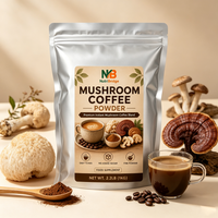 Fournisseur direct d'usine, poudre de café aux champignons sans OGM, sans gluten, pour améliorer les fonctions cognitives et stimuler le cerveau