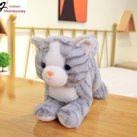 Honeyway confortable cadeau pour enfants simulation Pose chat poupée en peluche lit chat endormi PP coton remplissage jouets en peluche