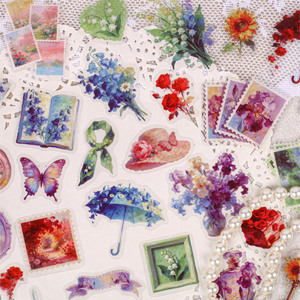 20 hojas por paquete, Serie Dreaming <span class=keywords><strong>Among</strong></span> Flowers, pegatinas florales para diario DIY - Product Image 3