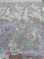 Tissu de dentelle brodée de fleurs de haute qualité, tissu de brocart perlé de luxe, broderie dorée perlée, tissu de dentelle jacquard fleuri pour robes