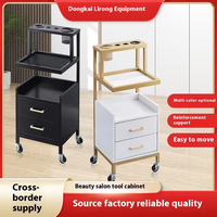 Chariot à outils multifonctionnel roulant, meuble de rangement latéral doré pour maquillage, valise organisatrice pour salon de beauté