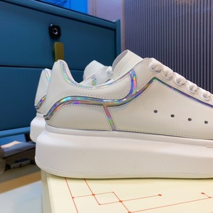 Chaussures de skate originales de marque Designer, blanches, en cuir véritable, à lacets plats, pour femmes et hommes, antidérapantes, à semelle épaisse - Product Image 6