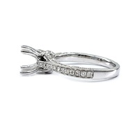 Bague de fiançailles et de mariage pour femme en or blanc massif 18 carats de haute qualité, sertie de diamants véritables en pavé, finition brillante et de la meilleure qualité.