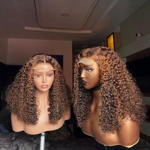 Wig keriting Birma mentah, 24 inci Wig penutup renda HD penuh grosir, Wig rambut manusia Virgin asli Vietnam kelas 12A - Product Image 4