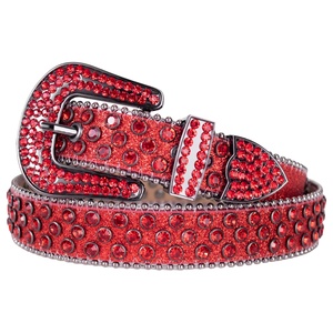 <span class=keywords><strong>Ceinture</strong></span> en Denim de Style Européen Américain Incrusté de Diamants <span class=keywords><strong>Bleu</strong></span> Patch Transfrontalier Commerce Extérieur Ceintures en Plastique PU Hommes Mode Féminine - Product Image 6