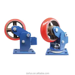 50mm Wheel Width Polyurethane Caster Shock Absorbing Wheel Heavy Duty Spring Loaded Casters For Medical Equipment