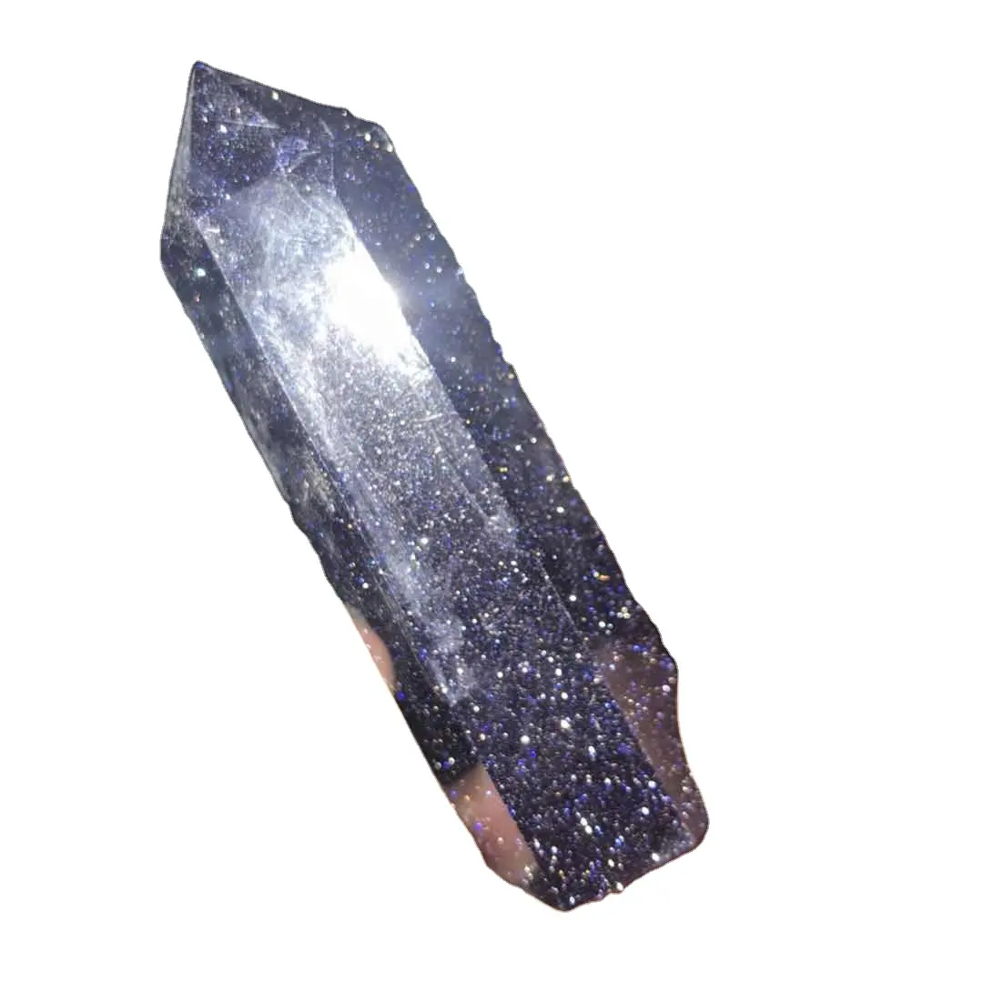 new coming product blue sand stone point wand crystal stone DIY/moon