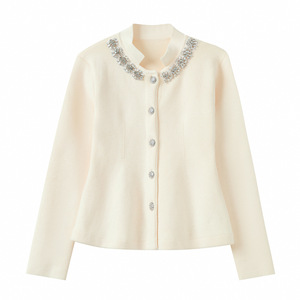 <span class=keywords><strong>Cardigan</strong></span> Lavorato a Maglia da Donna con Collo Alto, Perline, Bottone Singolo e <span class=keywords><strong>Cintura</strong></span>, Nuovo Stile Invernale 2025 - Product Image 3