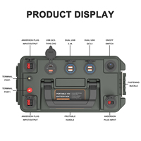 Boîtier de batterie 12V étanche à cycle profond pour camping, avec connecteurs, en PP, indice IP67, couleur verte, compatible LiFePO4