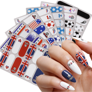 Nouveauté : Autocollants fins et brillants pour <span class=keywords><strong>ongles</strong></span>, motifs feuilles, cœurs, drapeaux nationaux (États-Unis, Canada, Football) - Product Image 1
