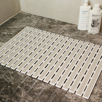 YIDE – ensemble de tapis de bain gris en PVC 3D, couleur personnalisée, solide, antidérapant, violet