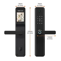 Serrure connectée WiFi avec écran tactile, caméra de visualisation et sécurité biométrique avancée, certifiée qualité, pour portes en bois et usage domestique