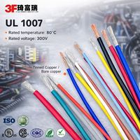Câble de terre flexible monoconducteur en cuivre étamé multibrin, isolé PVC double, 22AWG 20AWG, couleur personnalisée, fil électrique UL1007
