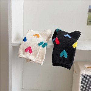 Phụ Nữ Đầy Màu Sắc Mô Hình Trái Tim Ăn Mặc Vớ Mềm Mại Thoải Mái Thoáng Khí Dày Crew <span class=keywords><strong>Jacquard</strong></span> Mô Hình Cho Cô Gái - Product Image 3