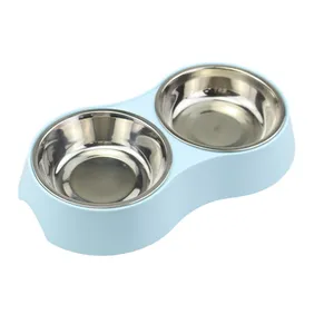 Оптовая Продажа Большой размер меламиновая двойная миска для домашних животных с чашей из нержавеющей стали