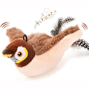 Nouveau détachable volant interactif automatique battant des ailes simulé gazouillis oiseau moineau Pet Chase chaton chat jouet - Product Image 1