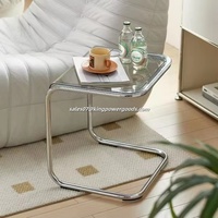 Salon moderne table basse de luxe claire chaise PC table d'appoint transparente