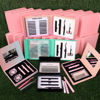 Kit d'extension de cils pré-découpés en segments C et D, faits à la main, de luxe, en acrylique, avec étiquette privée, et kit de cils en grappe personnalisés